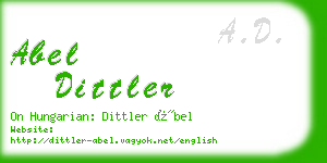 abel dittler business card